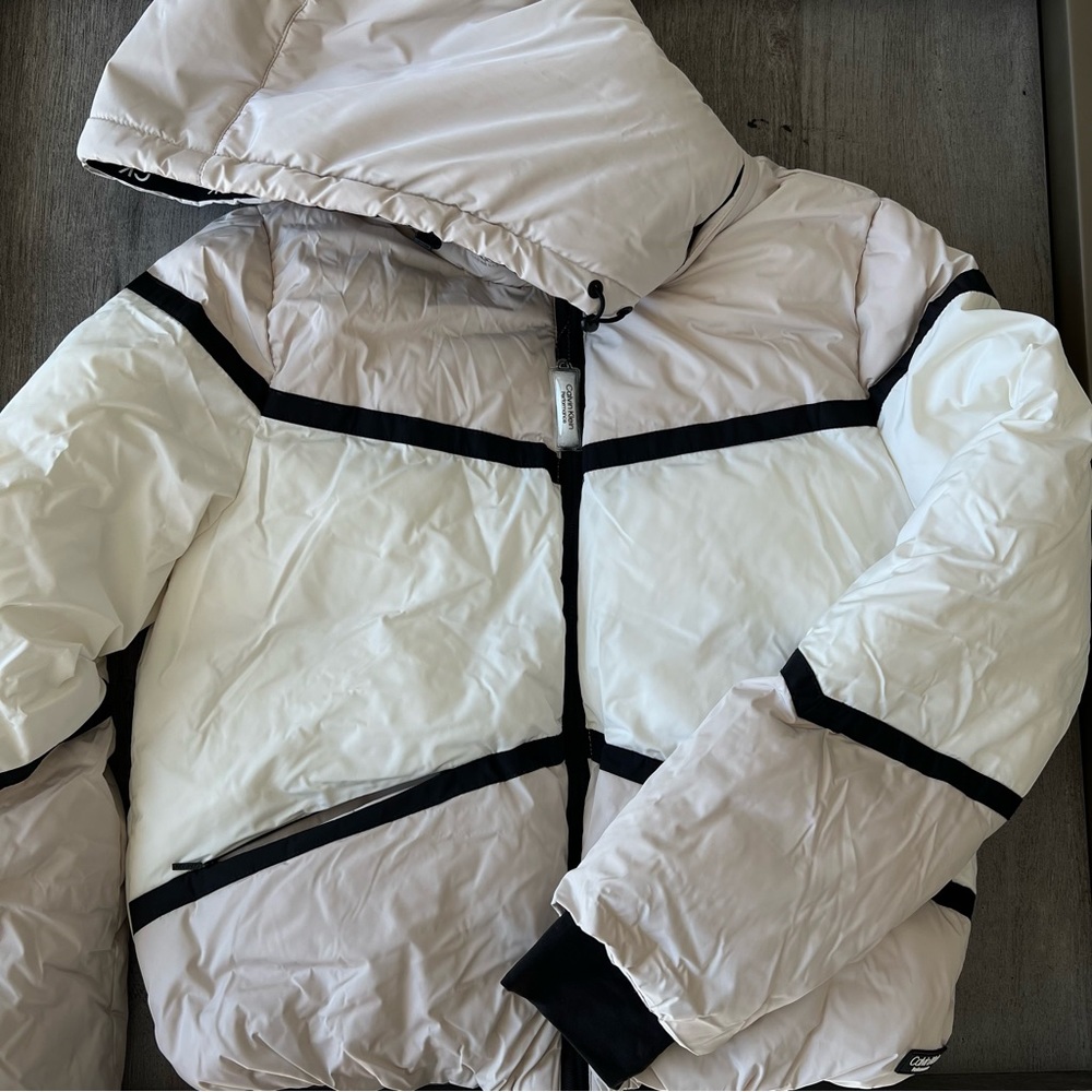 Calvin Klein Womens Performance Convertible Hood Puffer Jacket